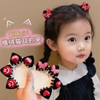 Kẹp tóc trẻ em sang trọng tai mèo dễ thương kẹp lấy nhỏ20250321