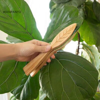 Kẹp từ tính wanpanyu cho máy làm sạch lá có kẹp nam châm Lưỡi hình lá gỗ thông tự nhiên có nam châm Đầu bàn chải đôi Công cụ làm sạch lá tay cầm dài để dễ dàng Đông Nam