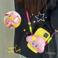 [Kẹp ví] Phong cách mới Cô gái dễ thương Trái tim Ngôi sao Kirby Giá đỡ điện thoại di động có thể thu vào Kẹp sau Dây đeo chéo Tiện lợi BackClip đa năng chống sốc