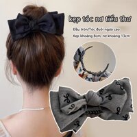 Kẹp Vuốt Nơ Đôi Thanh Lịch Cho Nữ, Kẹp Tóc In Nơ Nhỏ, Phụ Kiện Tóc Đuôi Ngựa Và Bun Cao Cấp, Kẹp Tóc Phong Cách Retro Cho Nữ