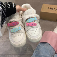 Kesh1 Kitty xấu xí bánh mì dễ thương giày trắng đế dày mới dành cho nữ