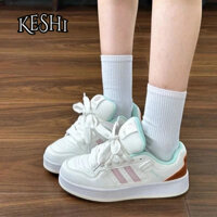 Kesh1 phiên bản Hàn Quốc của giày thể thao nữ màu trắng hồng mùa thu phong cách mới phù hợp với giày trắng thông thường