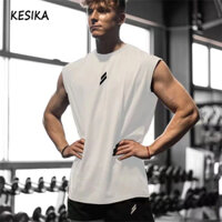 KESIKA Áo vest thể dục thoáng khí nam chạy rộng vai nhanh khô áo thun thể thao không tay