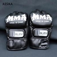 KESIKA Găng tay đấm bốc rò rỉ ngón tay găng tay người lớn trẻ em chiến đấu túi cát bảo vệ tay Sanda Muay Thái găng tay nửa ngón