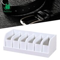 Kesoto Belt Organizer Di Động 6 Ngăn Hộp Đựng Sleek Thắt Lưng Giá Đỡ Thắt Lưng Hộp Trưng Bày Tiết Kiệm Không Gian Cho Ngăn Kéo Tủ Quần Áo Nhà