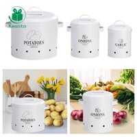 Kesoto Hộp đựng đồ nhà bếp có nắp nhà bếp Hộp đựng đồ mộc mạc cho mặt bàn bếp Đồ ăn gia đình