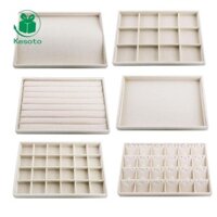 Kesoto Linen Khay đựng đồ trang sức có thể xếp chồng lên nhau Vòng cổ trưng bày, Hộp đựng.