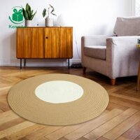 Kesoto Tay Dệt Tròn Thảm Handmade Bện Khu Vực Thảm Cuối Bàn Ghế Thảm Cho Phòng Khách