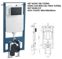 KÉT NƯỚC BỒN CẦU TREO TƯỜNG KAZER SIZE: 495x1062x95mm