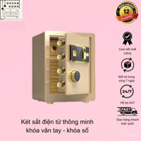 Két Sắt Điện Tử Cao Cấp , Két Sắt Khóa vân tay -  Số Thông Minh Gắn Tường Kích Thước 45x38x33cm 3 Màu Sang Trọng