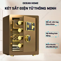 Két Sắt Điện Tử Cao Cấp Khóa Số Khóa Vân Tay, Két Sắt Gia Đình Văn Phòng Hiện Đại Chắc Chắn,Kích Thước 45x38x33cm.