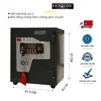 Két Sắt Điện Tử Century CF650 Siêu Cường Đúc Đặc Dày 8 ly Chống Cháy Cao Cấp Nội Thất Bọc Da Bên Trong Két