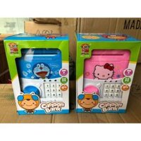 Két sắt đựng tiền mini thông minh hình doremon và hello kitty,MINION ( hàng sẵn )
