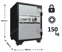 Két sắt khóa cơ chống trộm, chống cháy thân đứng 150kg - Két sắt gia đình - Sản phẩm -Két sắt Á Châu