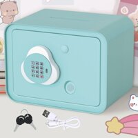 Két sắt mini đựng tiền cho trẻ em , Két Sắt Mini điện tử có khóa lưu trữ an toàn Tiết Kiệm