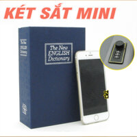 Két sắt mini hình quyển sách từ điển, Hộp đựng bí mật mini có chìa khóa an toàn tiện lợi