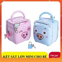 Két Sắt Mini, Ống Heo Tiết Kiệm Mini Cho Bé Có Khóa Đáng Yêu, Món Quà Ý Nghĩa Mẹ Dành Cho Bé - sale