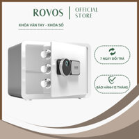 Két Sắt Mini ROVOS Két Sắt Mini Vân Tay Khóa Số Thông Minh Màu Trắng Đen Thép Cán Phủ Sơn Tĩnh Điện