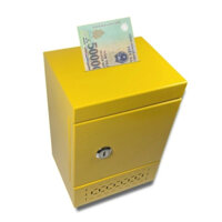 Két Sắt Mini Tủ Sắt Tiết Kiệm Màu Vàng Hoa Văn Đồng Tiền Lạ Mắt