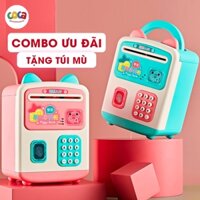 Két sắt vân tay thông minh cho bé, hộp tiết kiệm tiền tết, Sử Dụng Mã Khóa Và Vân Tay Thông Minh, Mô Hình Như Thật
