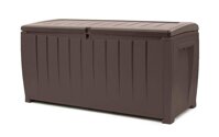 Keter Novel 90 Gallon Resin Deck Box-Organization and Storage for Patio Furniture Outdoor Cushions, Throw Pillows, Garden Tools and Pool Toys, Brow...