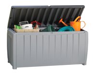 Keter Novel 90 Gallon Resin Deck Box-Organization and Storage for Patio Furniture Outdoor Cushions, Throw Pillows, Garden Tools and Pool Toys, Grey...