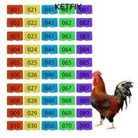 KETFIY Ketfiy 100 Chiếc Nhẫn Chân Gà, Nhựa Với 001-100 Được Đánh Số Vòng Chân Gà Có Thể Điều Chỉnh, Chim Trung Bình Gia Cầm Vịt Ngỗng Thẻ Nhận Dạng Gà Kẹp