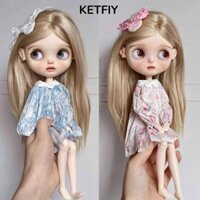 KETFIY Ketfiy Quần áo dự tiệc thanh lịch, Thời trang mặc thường ngày Váy len, có kính kẹp tóc Phụ kiện DIY Đồ chơi trẻ em Búp bê Váy công chúa cho búp bê Blythe