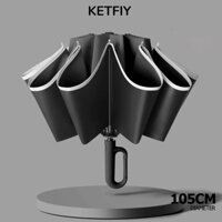 KETFIY  Ô gấp ngược , Ô dù UV sọc phản quang chống gió, Ô dù dù gia cố hoàn toàn tự động hợp thời trang