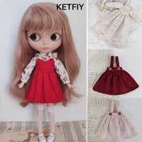 KETFIY Váy yếm vải nhung KETFIY, Váy cổ điển công chúa dễ thương thời trang, Đồ chơi quà tặng Phụ kiện DIY Quần áo búp bê Mini cho azone ob24 Búp bê cho búp bê blythe