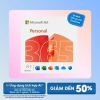[KEY GIA HẠN hoặc MUA MỚI - Ứng dụng có AI*] Phần mềm Microsoft 365 Personal (Dành cho 1 người) | 12 tháng | 1 TB OneDrive / người / 5 thiết bị (EP2-32409)