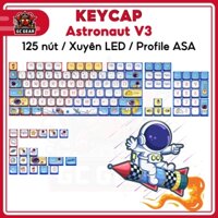 Keycap Astronaut V3 Pudding, Keycap dành cho bàn phím cơ wooting, 125 nút nhựa PBT xuyên LED 4 cạnh