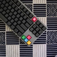 Keycap Black on Grey PBT dyesub Cherry profile | 130 nút | dành cho bàn phím cơ | DoubleT DTS