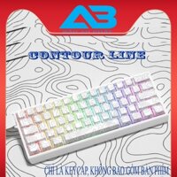 Keycap đen trắng đường viền wooting PBT deysub 5D Cherry profile chữ in ngang Bàn phím cơ