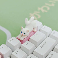 Keycap keycap Cá nhân hóa, trục vệ tinh 2U đơn, xóa chìa khóa, không gian lưng, mèo dễ thương, trang trí ba chiều, bổ sung