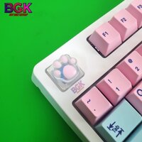 Keycap Lẻ Artisan Dấu Chân Mèo dễ thương màu trong suốt ( cast resin nhiều lớp, Keycap bàn phím cơ,keycap resin độc lạ )