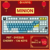 Keycap Minion nhựa PBT profile Cherry in dyesub 136 nút cho bàn phím cơ layout 108/104/98/87/84/75/68/64/61/87/108