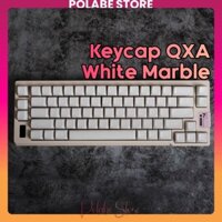 Keycap QXA White Marble Profile Keycap Smile PBT bàn phím cơ in sắc nét Polabe Store