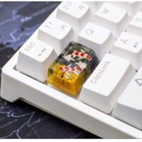 Keycap resin Tab 1.5U cá koi tone đen vàng trang trí bàn phím cơ gaming