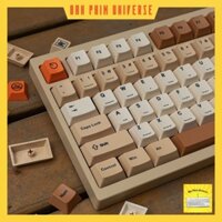 Keycap retro stamp - keycap pbt 143 nút in dyesub cherry profile cho bàn phím cơ - keycap stamp retro nâu