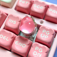 Keycap Trong Suốt Độc Đáo Keycap Bàn Phím Cơ Tròn Dễ Thương R4 Hồng Đào Có Thể Tùy Chỉnh Keycap Hoạt Hình