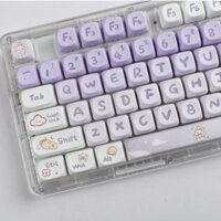 Keycaps 137 Phím Purple Rabbit Moa Profile Nhuộm thăng hoa cho Cherry Mx Switch Bàn phím cơ
