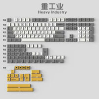 Keycaps Mới Cá Tính Chính Hãng Keycaps Máy Chơi Game Công Nghiệp Nặng Sóng Âm Thanh Improper ABS Hai Màu Hoàn Chỉnh Bộ