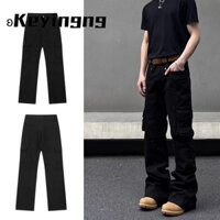 Keyingng Quần Jean Nam Xuân Thu Mỹ Retro Cao Cấp Giảm Béo Và Quần Lót Chân Rộng