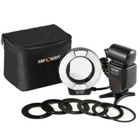 K&F Concept KF-150 I-TTL Macro Ring Light Flashs LCD Display and Wireless Slave Function Speedlite with 6pcs Adapter Rings Compatible with Nikon DS...