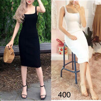 KF400 Đầm thun body 2 dây bản lớn