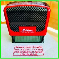 Khắc dấu tên công ty, mã số thuế, địa chỉ, số điện thoại Shiny S-854