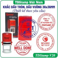 Khắc dấu tròn Công Ty, Dấu Logo theo yêu cầu, đường kính 36-38mm (T38, V3815)