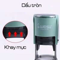 Khắc dấu Tròn, dấu Logo theo yêu cầu kích thước 40x40mm (WES SC-40C). WES40