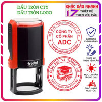 Khắc dấu tròn theo yêu cầu , dấu tròn công ty, doanh nghiệp, logo ( con dấu chính hãng Trodat Printy 4683)